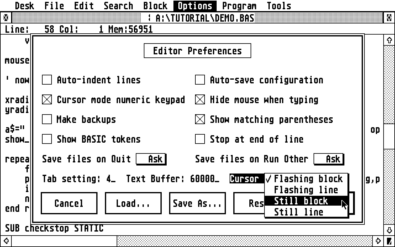 HiSoft BASIC atari screenshot