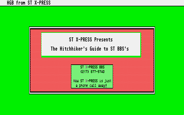 Hitchhikers Guide to ST BBS's — screenshot 1