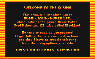 Home Casino Poker atari screenshot