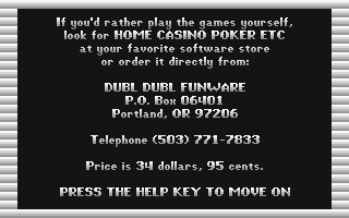 Home Casino Poker atari screenshot