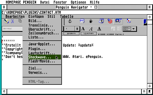 Homepage Penguin atari screenshot
