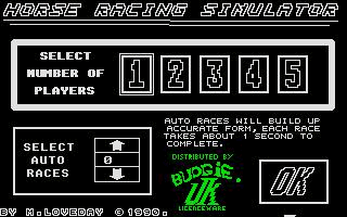 Horse Racing Simulator atari screenshot