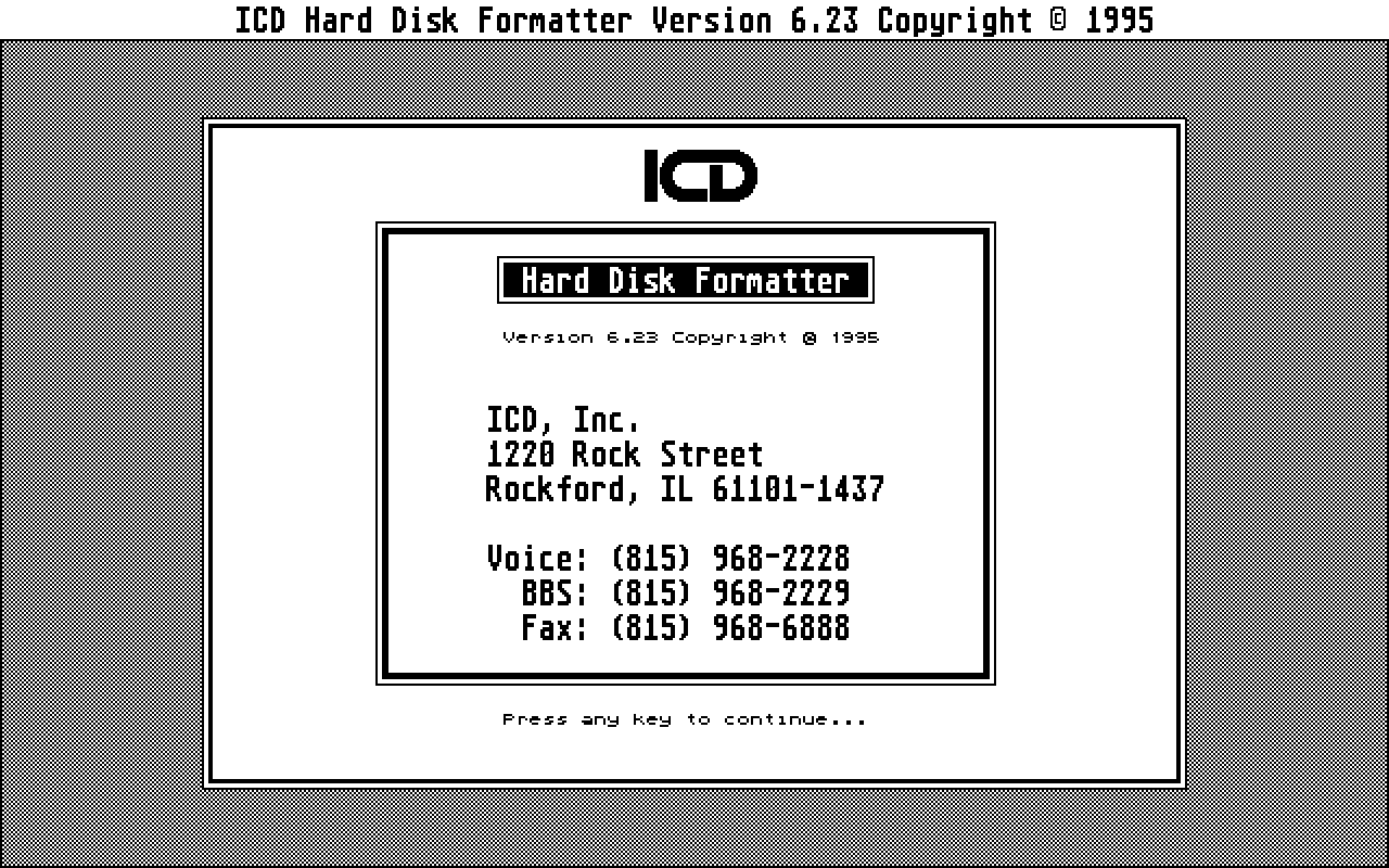 ICD Hard Disk Utilities atari screenshot