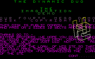 Imagination Demo atari screenshot