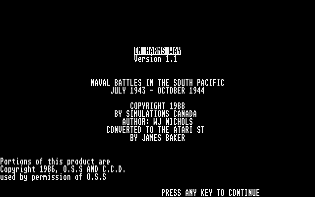 In Harm's Way - Tactical Naval Combat in the Pacific, 1943-1944 — screenshot 1