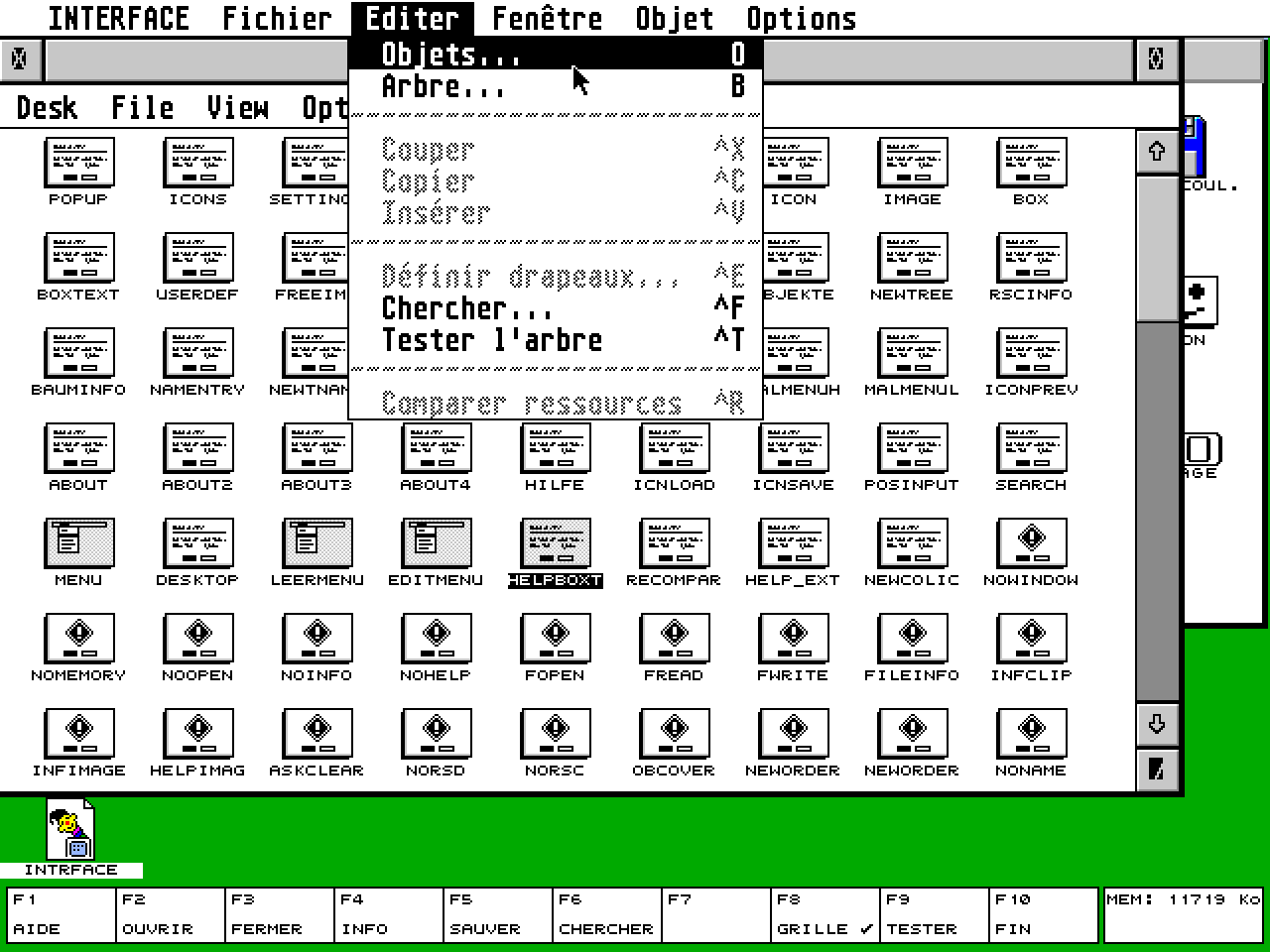 Interface atari screenshot