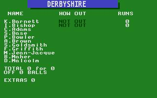 International Cricket 2 atari screenshot