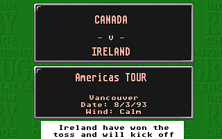 International Rugby Challenge atari screenshot