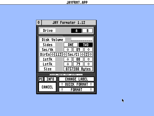 Jay Formater atari screenshot