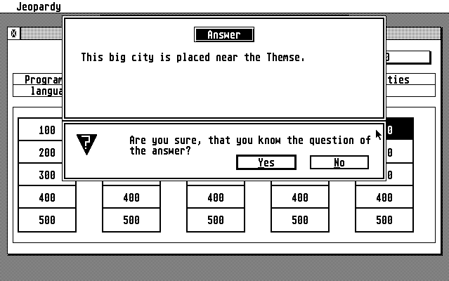 Jeopardy atari screenshot