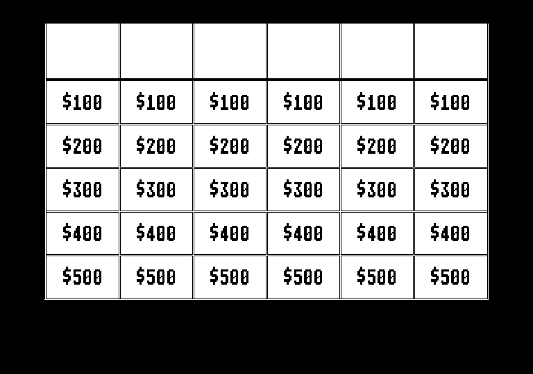 Jeopardy atari screenshot