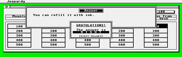 Jeopardy atari screenshot