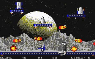 Jetpac atari screenshot