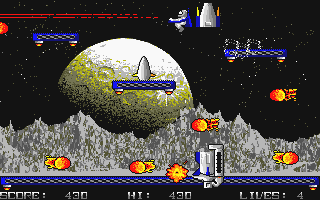 Jetpac atari screenshot