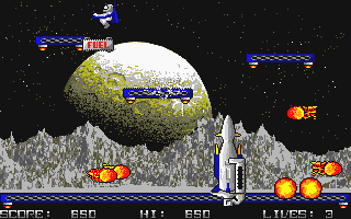 Jetpac atari screenshot