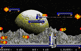 Jetpac atari screenshot