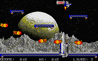 Jetpac atari screenshot