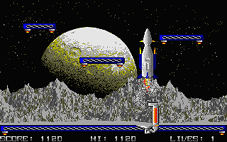 Jetpac atari screenshot