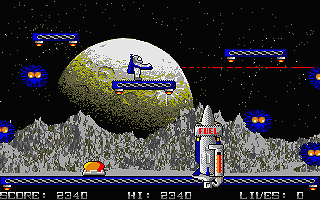 Jetpac atari screenshot