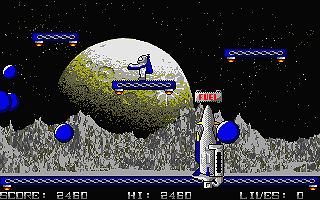 Jetpac atari screenshot