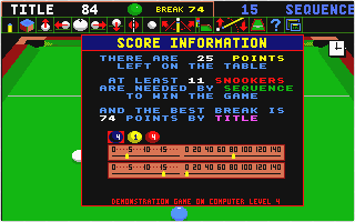 Jimmy White's Whirlwind Snooker atari screenshot