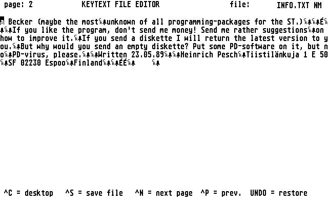 Keytext atari screenshot
