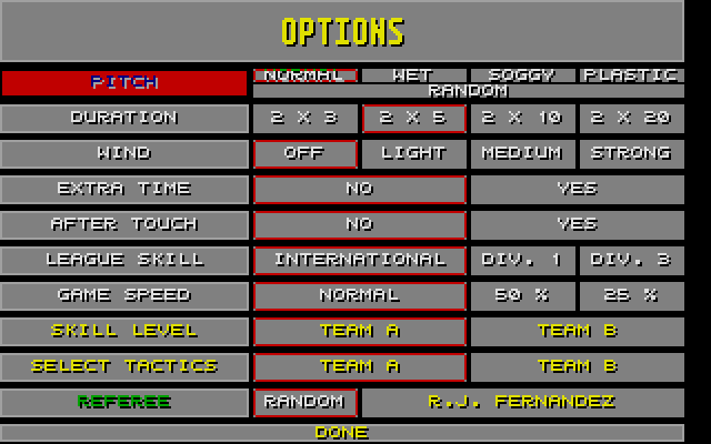 Kick Off II atari screenshot