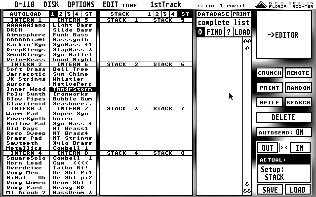 LA Synthesis Softworkstation for Roland D10 D20 D5 D110 MT32 atari screenshot