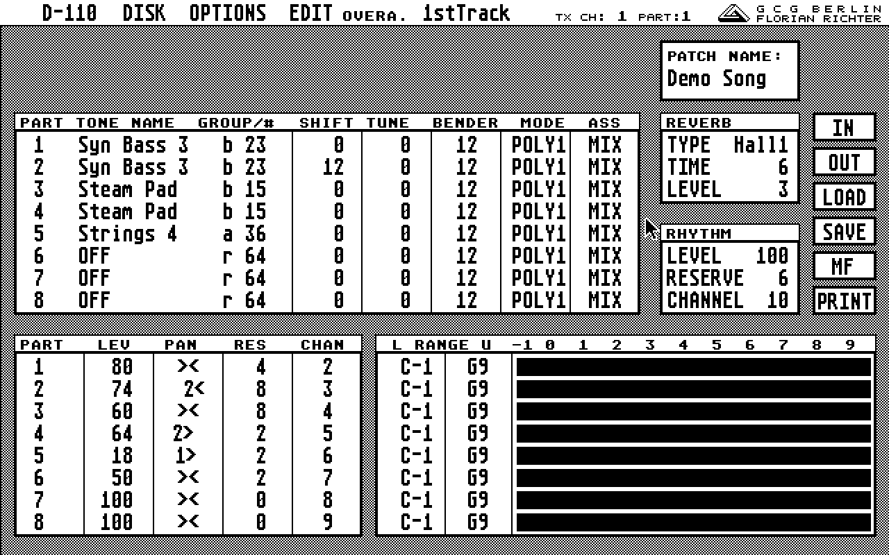 LA Synthesis Softworkstation for Roland D10 D20 D5 D110 MT32 atari screenshot