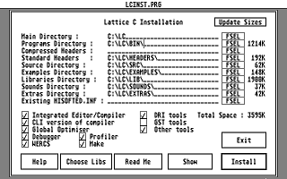 Lattice C atari screenshot