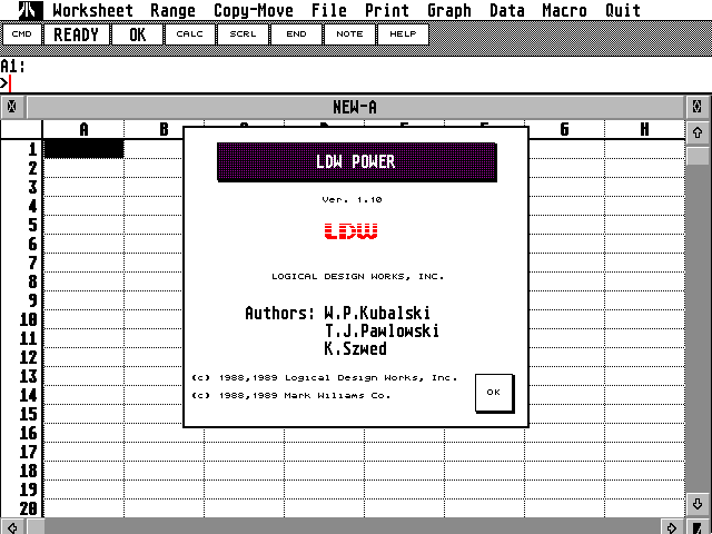 LDW Power Spreadsheet atari screenshot