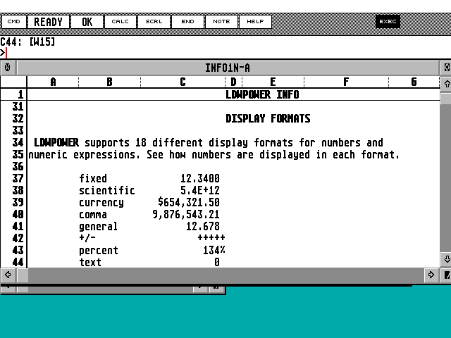 LDW Power Spreadsheet atari screenshot