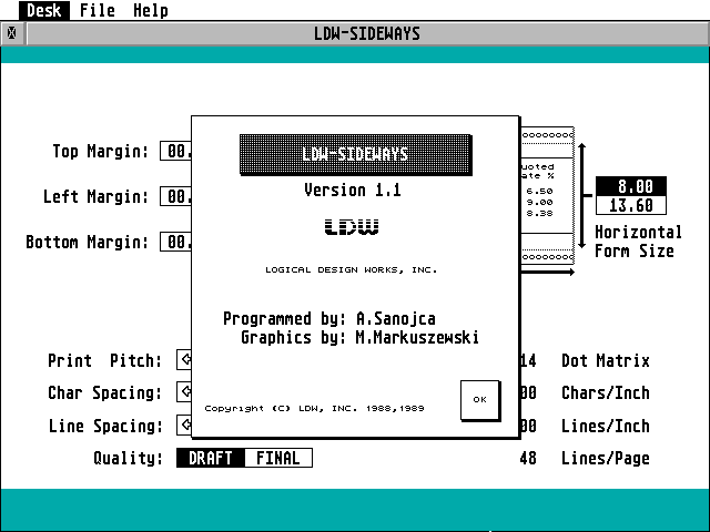 LDW Power Spreadsheet atari screenshot