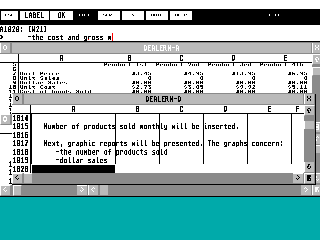 LDW Power Spreadsheet atari screenshot