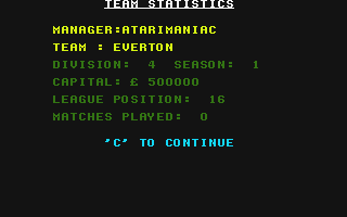 League Challenge atari screenshot