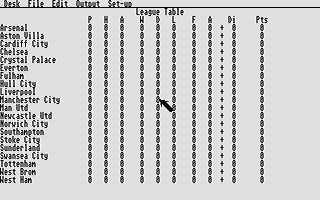 League Table Maintainance Program atari screenshot