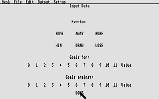 League Table Maintainance Program atari screenshot