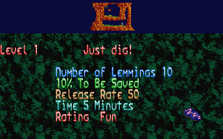 Lemmings atari screenshot