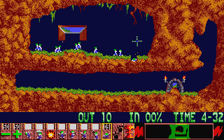 Lemmings atari screenshot