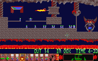 Lemmings atari screenshot