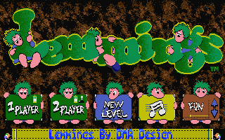 Lemmings atari screenshot