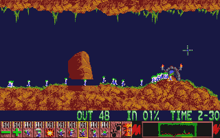 Lemmings atari screenshot