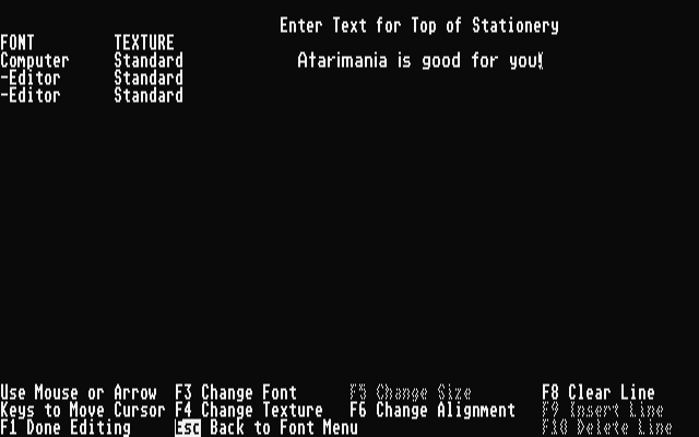 Let's Make Caldendars & Stationery atari screenshot