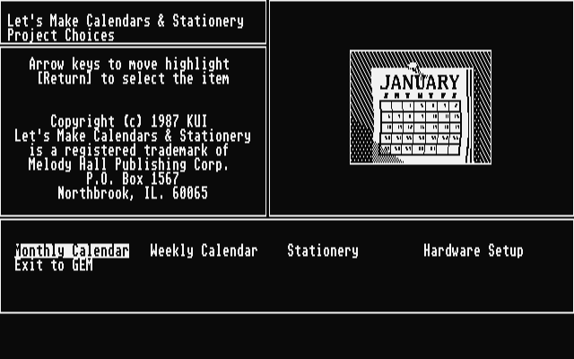 Let's Make Caldendars & Stationery atari screenshot