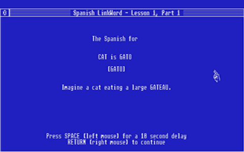 Linkword Spanish atari screenshot