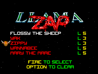 Llamazap atari screenshot