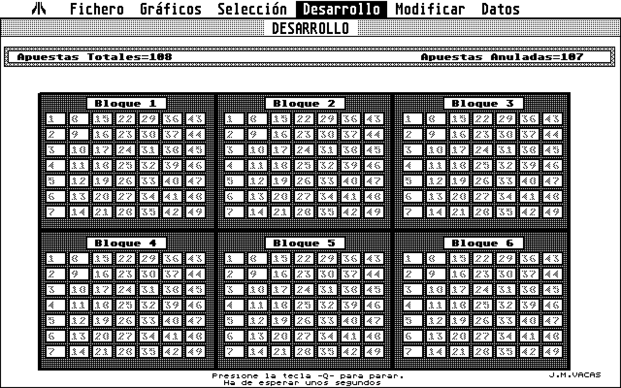 Loteria Primitiva atari screenshot