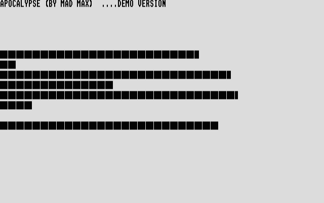 Mad Max Music Disk Test atari screenshot
