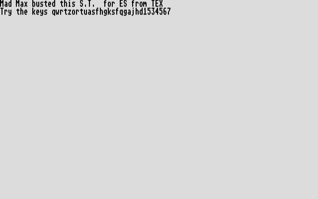 Mad Max Music Disk Test atari screenshot