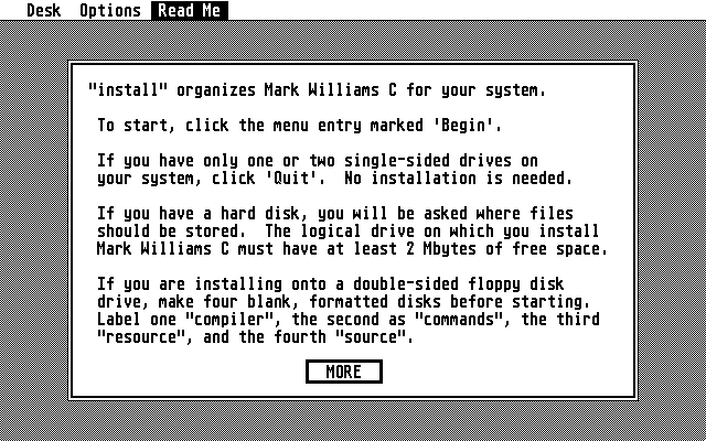 Mark Williams C atari screenshot